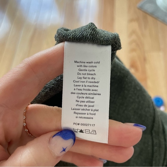 Rag & Bone Surplus Heather Army Green V-Neck Pullover Cotton Sweater EUC Size M - Picture 9 of 10